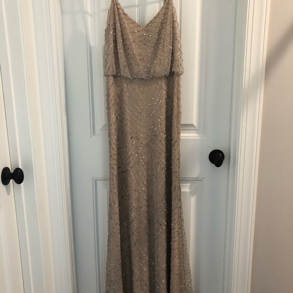 Adrianna Papell dress size 6 silver/nude - Picture 2 of 6